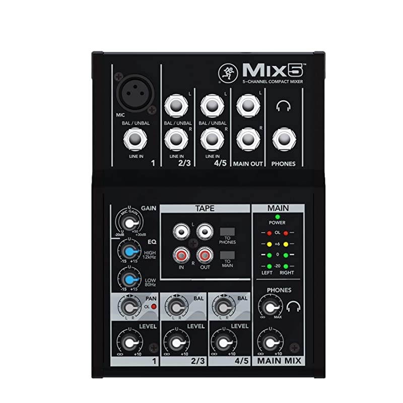 Mix Series, 5-Channel Compact Mixer with Studio-Level Audio Quality (Mix5)