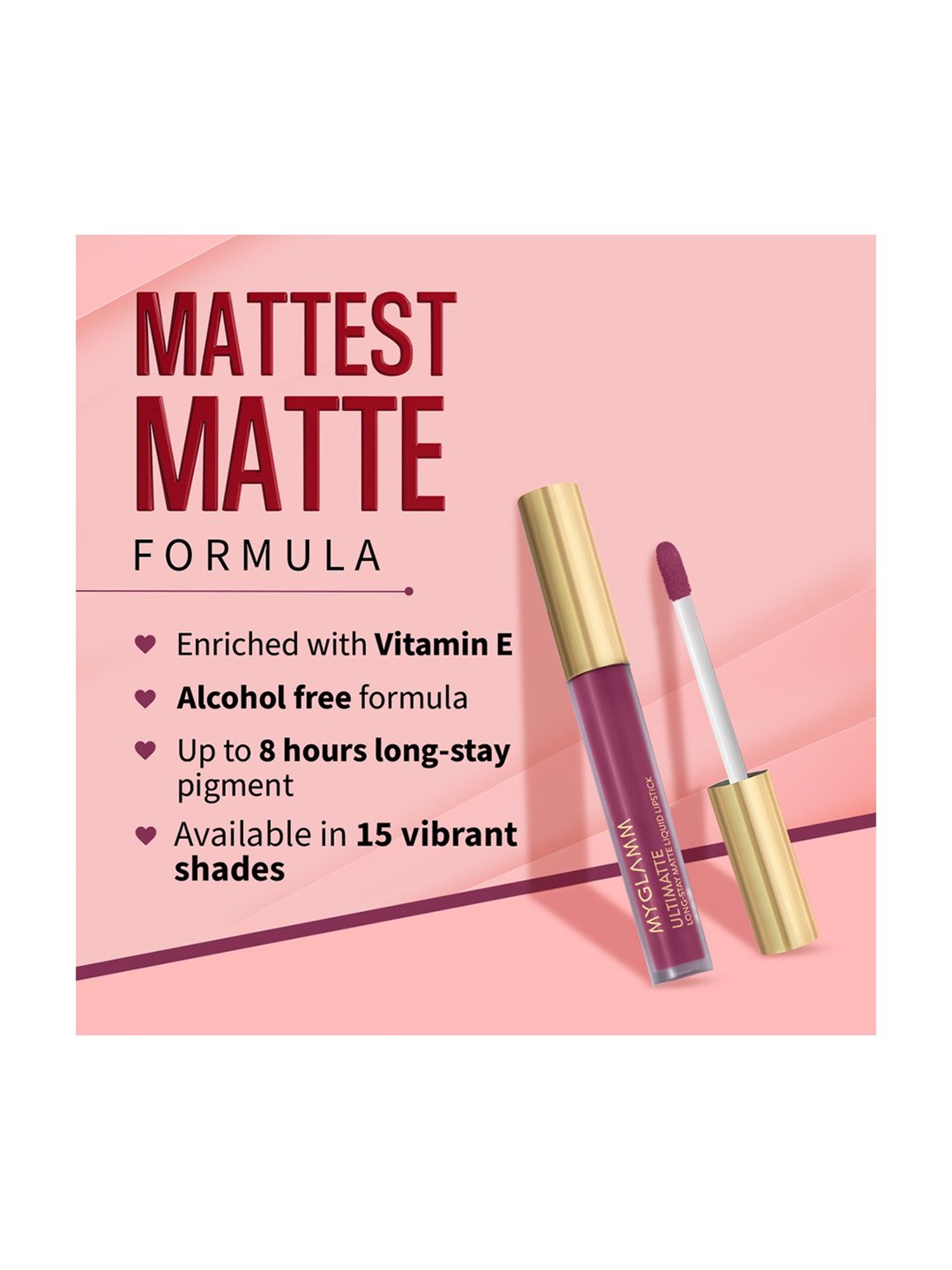 MyGlamm Ultimatte Long Stay Matte Liquid Lipstick Plum Goddess - 2.5 ml