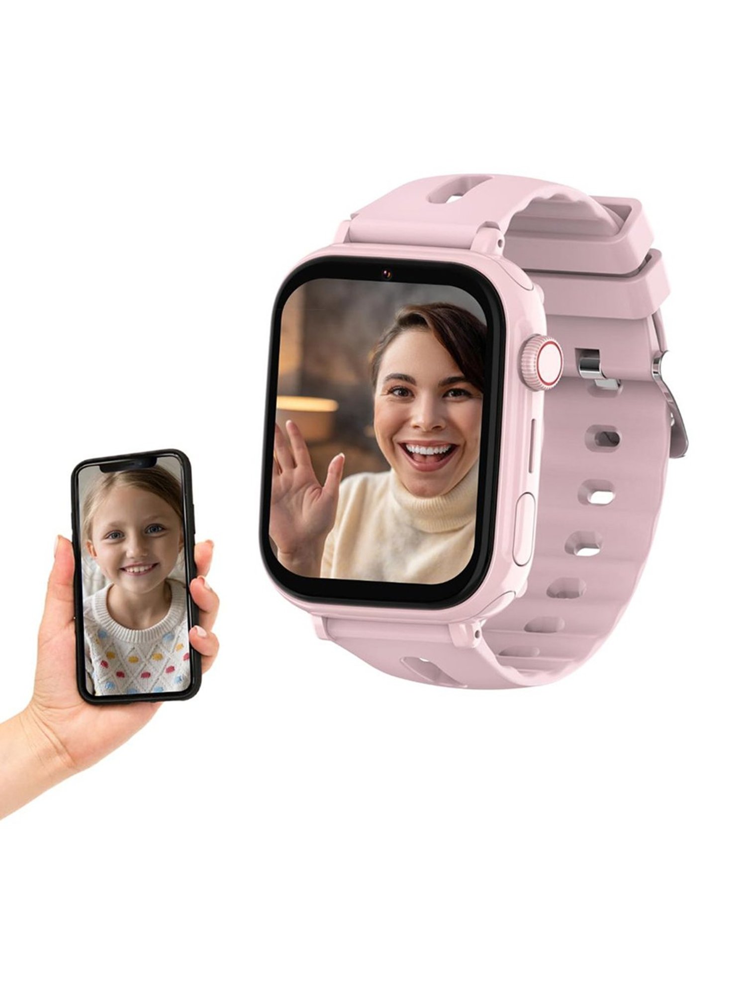 Turet Taffy 4G Smartwatches for Kids with Live Tracker GPS Watch & Waterproof, Long Battery (Pink)
