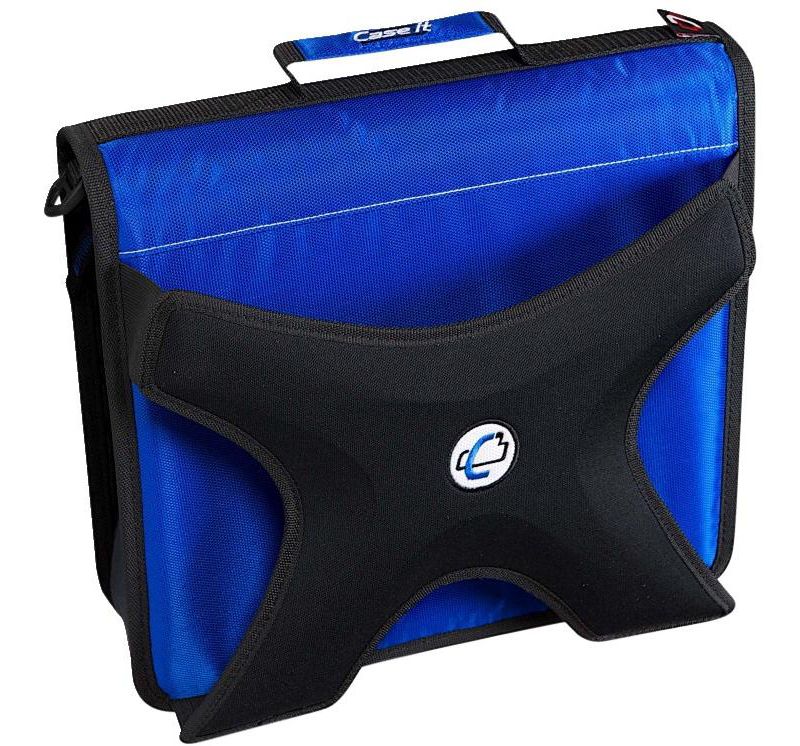 Case-it The X-Hugger Zipper Binder with Tab File, 2 Inch O-Ring, Blue