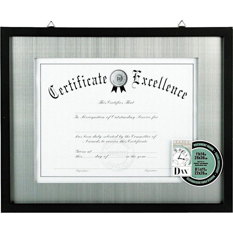 Dax Contemporary Wood Frame Silver Metal Mat 11 x 14 8 1/2 x 11 Black N15788ST