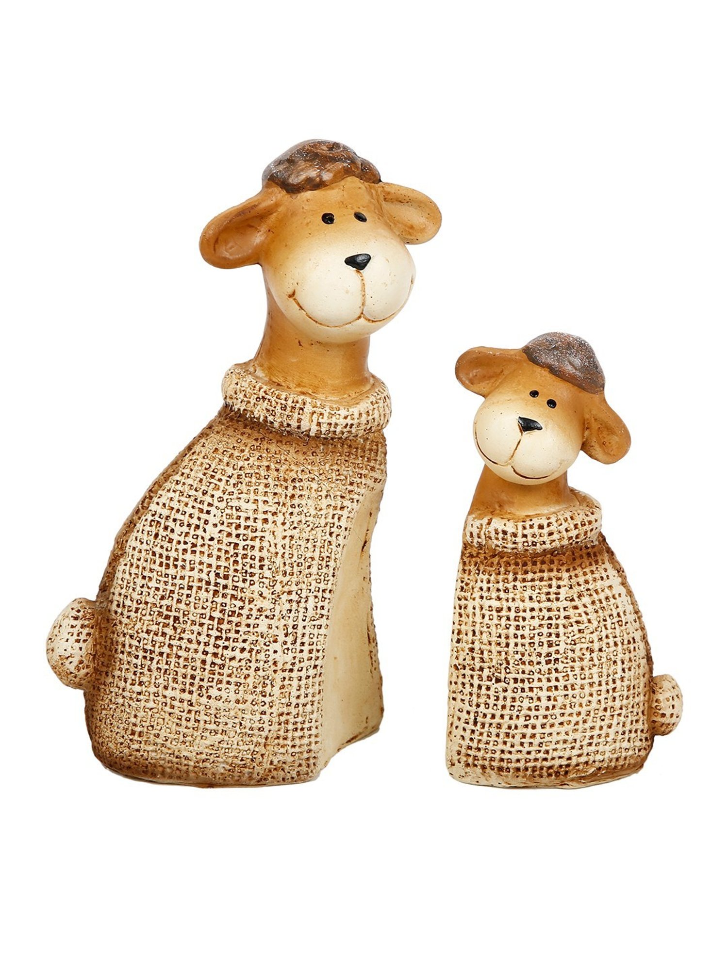 Tayhaa Brown Ceramic Natural Tone Sheep Pair