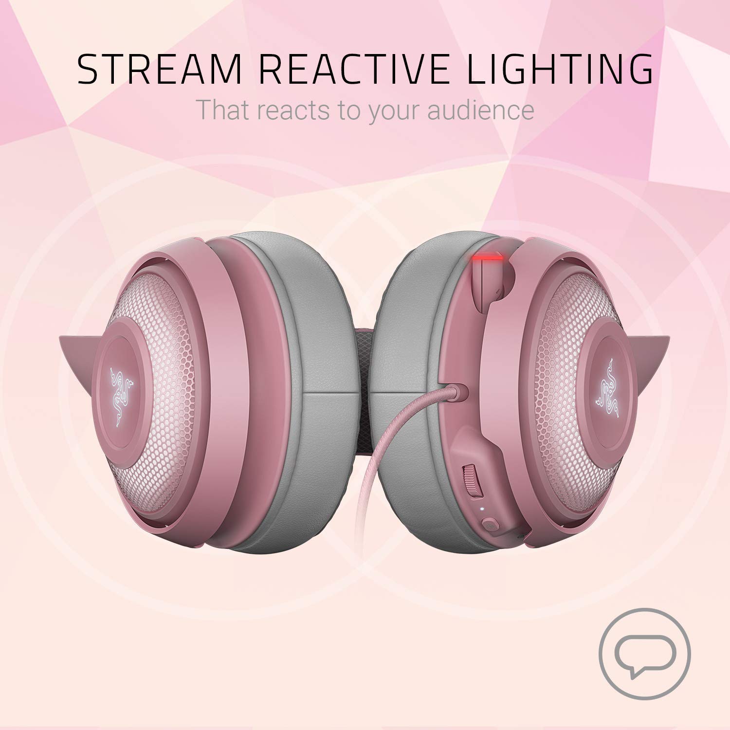 Razer Chroma HelloKitty I SANRIO Pink Exclusive Headphone Bluetooth Wireless Headset with Microphone RGB Light