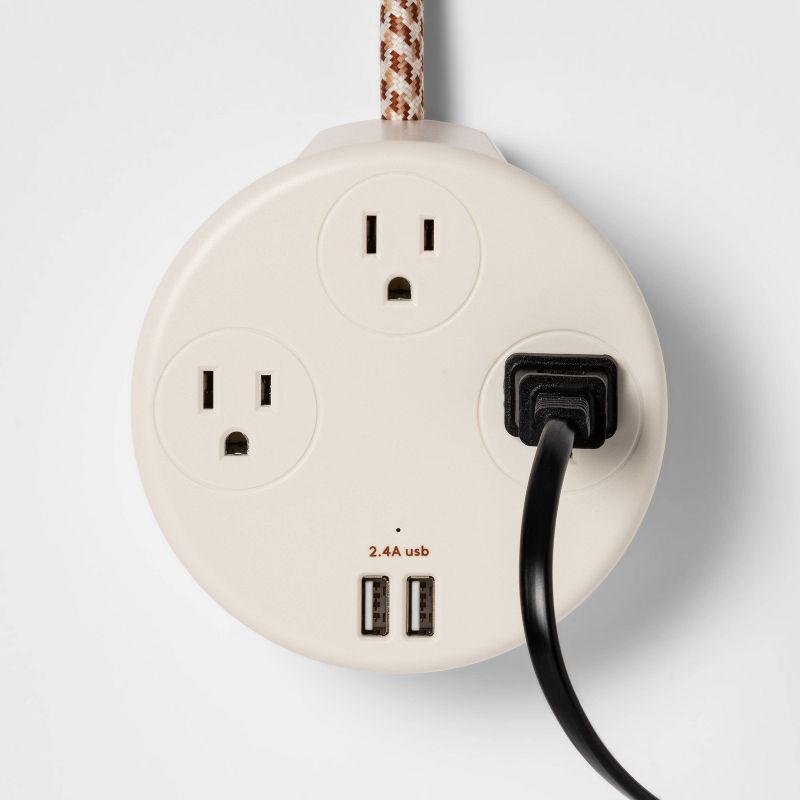 heyday™ 3-Outlet Surge Protector with 6' Extension Cord- Stone White