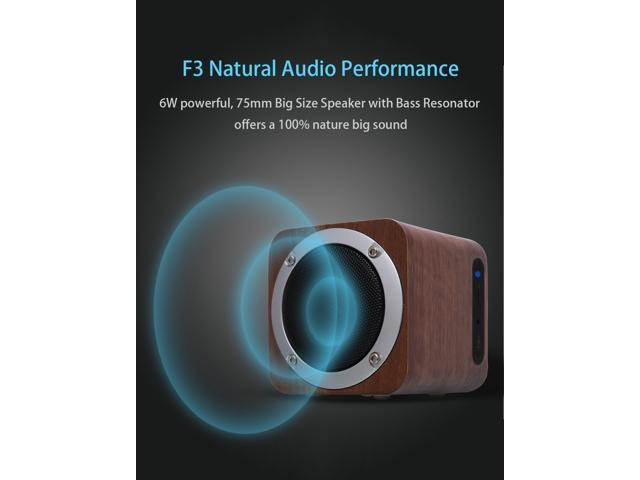 Bluetooth Speaker Wooden, Portable Bluetooth 4.0 Speakers with 70mm Big-Driver, Wireless Computer Speaker with Enhanced Bass Resonator