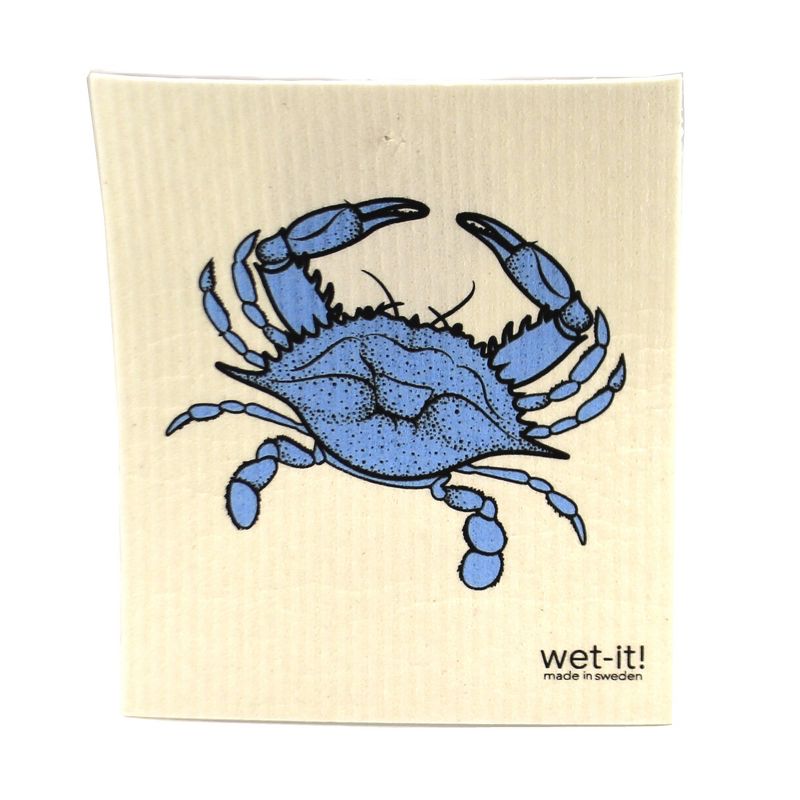 Swedish Dish Cloth 7.75" Nautical Set Absorbent Cleaning Cloth  Crab Lobster  -  Dish Cloth