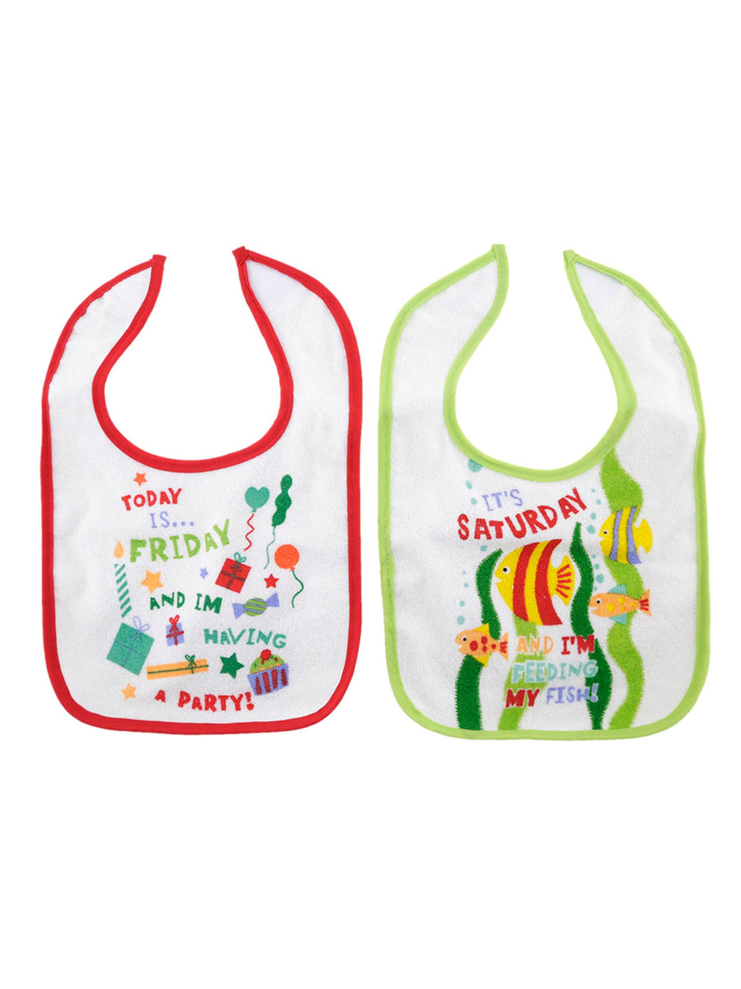 Baby Moo Days of The Week Multicolour 7 Pack Bibs