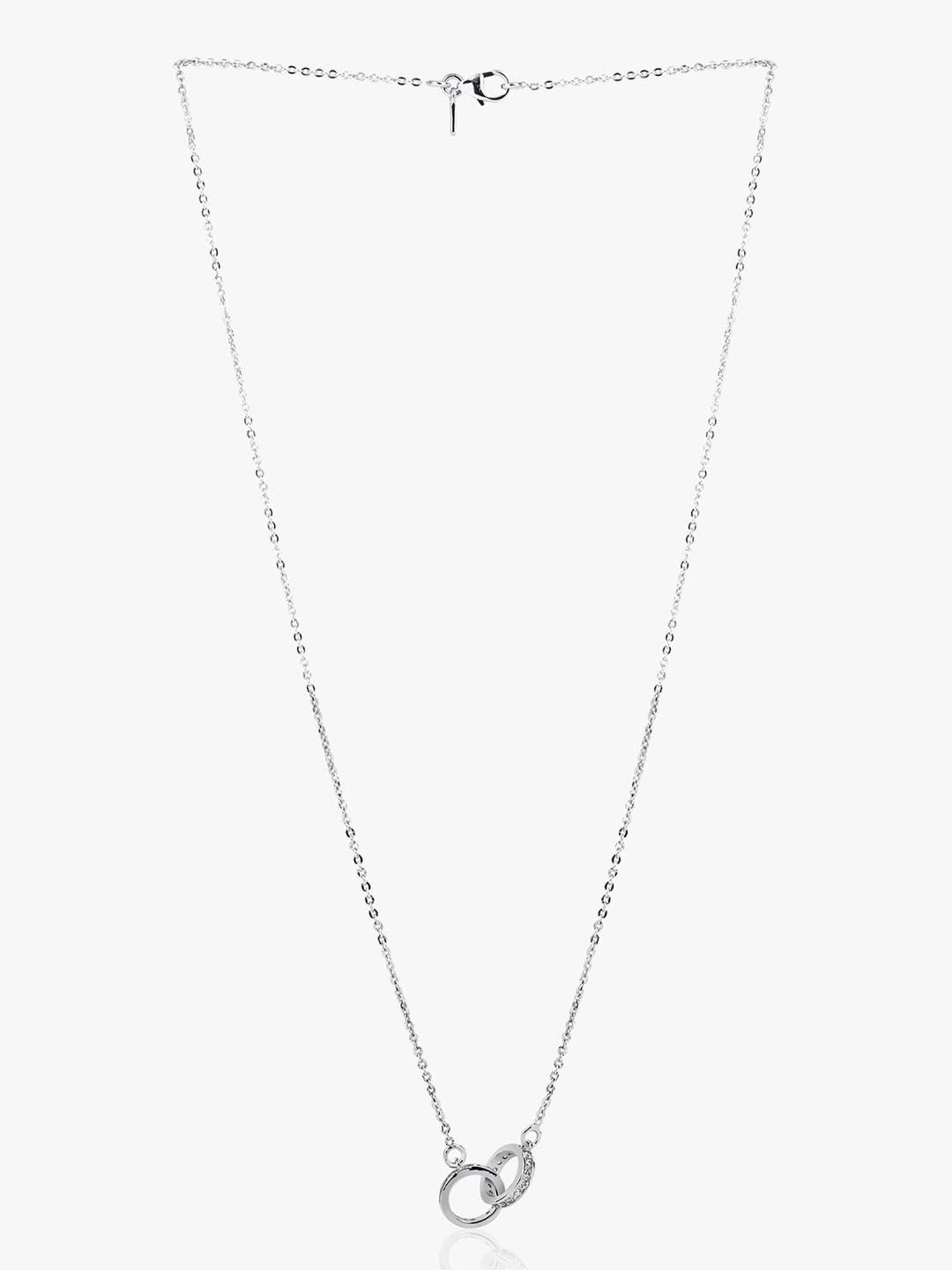 March by FableStreet 92.5 Sterling Silver Entwined Ring Necklace for Women