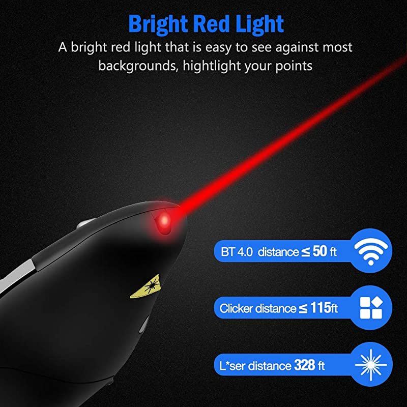 Presentation Clicker Wireless Presenter Remote Clicker for PowerPoint Presentation Remote, RF 2.4GHz USB Presentation Clicker PPT PowerPoint Clicker for Mac, Keynote, Computer, Laptop