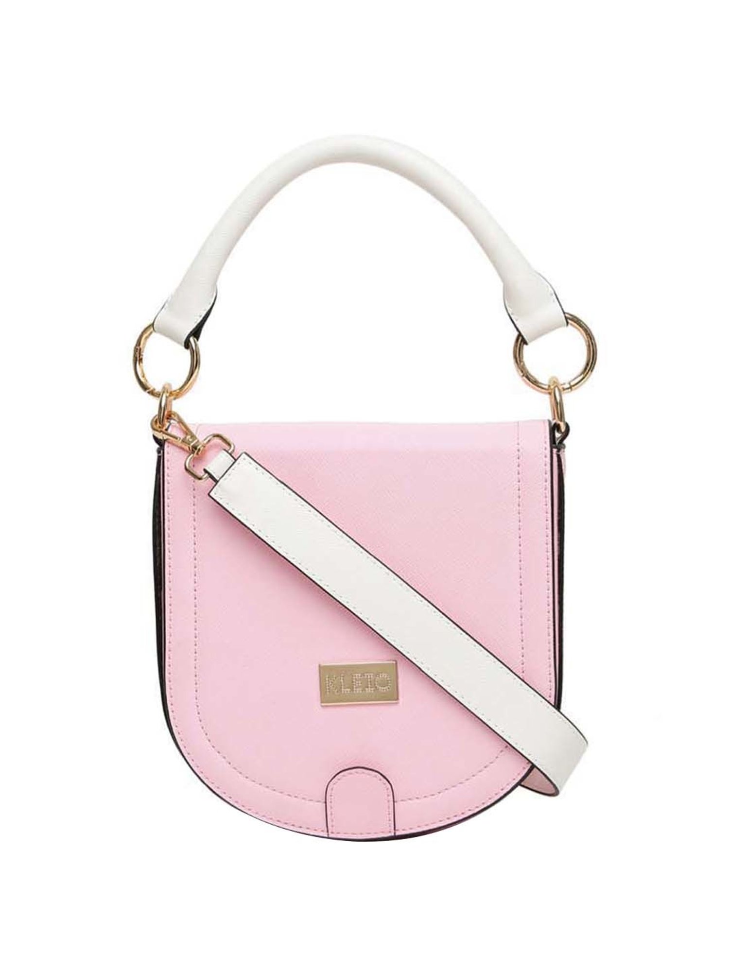 KLEIO Pink Solid Small Sling Handbag