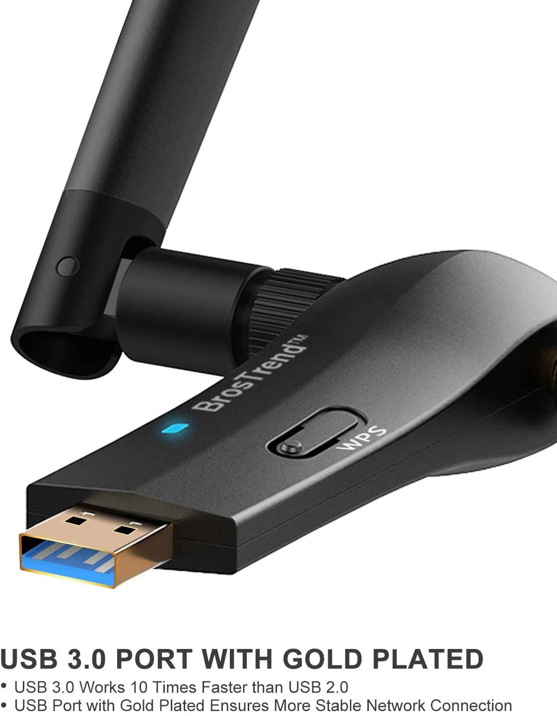 1200Mbps Linux USB WiFi Adapter for Desktop, Laptop of Ubuntu, Mint, Kali, Debian, Lubuntu, Xubuntu, Zorin, Raspbian, Raspberry Pi, Windows 10-XP, 5GHz / 2.4GHz, 2 X 5dBi Antennas, USB 3.0