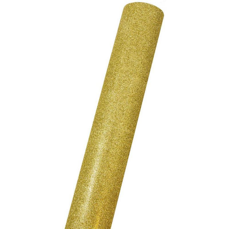 JAM PAPER Gold Glitter Gift Wrapping Paper Roll - 1 pack of 25 Sq. Ft.