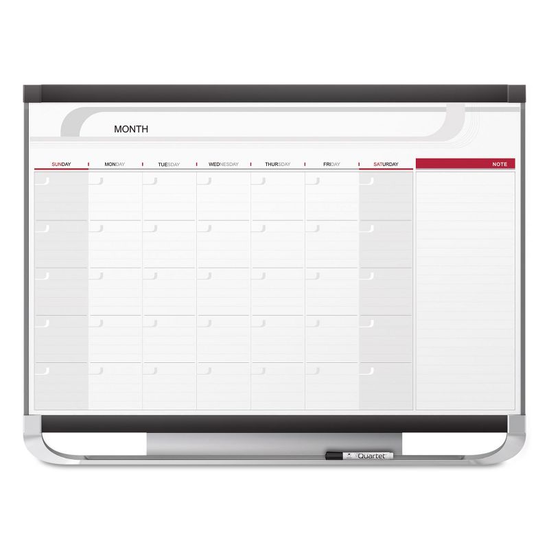 Quartet Prestige 2 Total Erase Monthly Calendar 36 x 24 Graphite Color Frame CP32P2