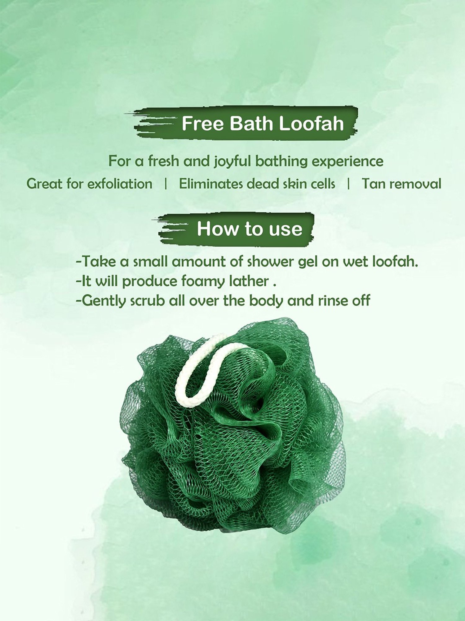 Kazarmaa Soothing, Hydrating Cucumber & Green Tea Body Wash with Loofah - 200 ml