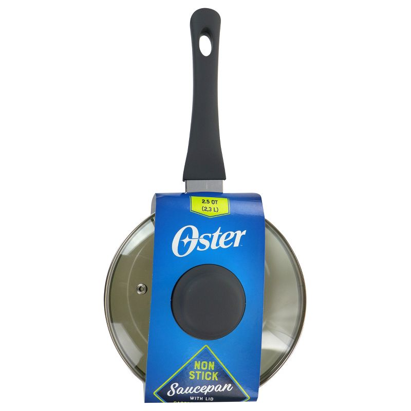 Oster 2.5 Quart Nonstick Aluminum Saucepan with Lid in Gray