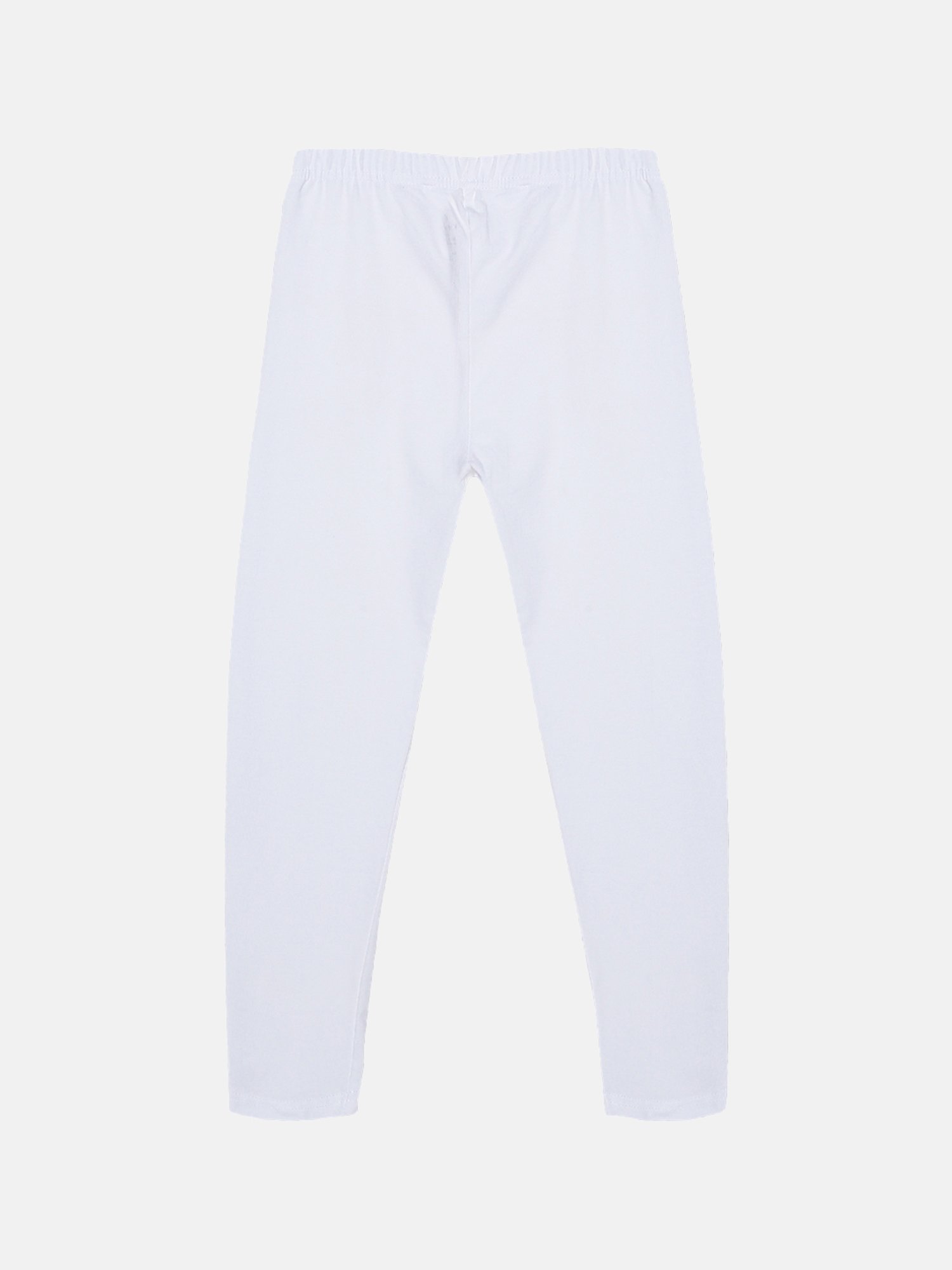 Kiddopanti Girls White & Mustard Solid Leggings (Pack Of 2)