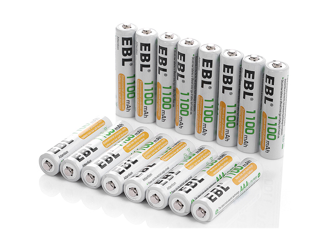 EBL 16 Pack 1100mAh AAA 1.2V Ni-Mh Rechargeable Battery