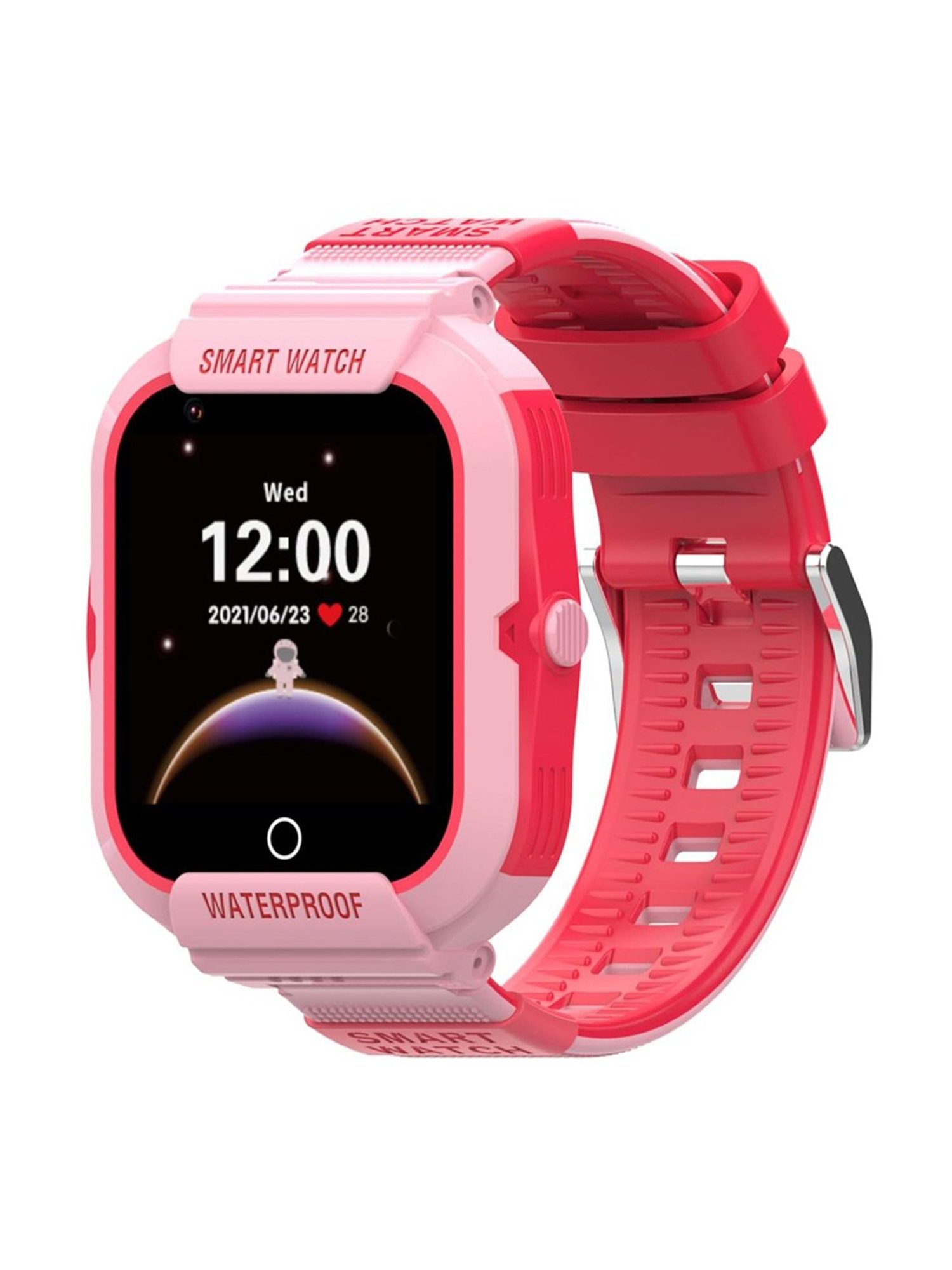 Turet Smartwatch for Kids with HD Display, Camera, SOS Button, Phone & Video Calling (Pink)