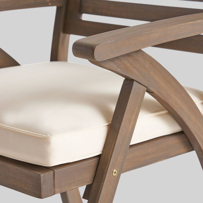 3pc Coronad Acacia Wood Patio Bistro Set Gray - Christopher Knight Home