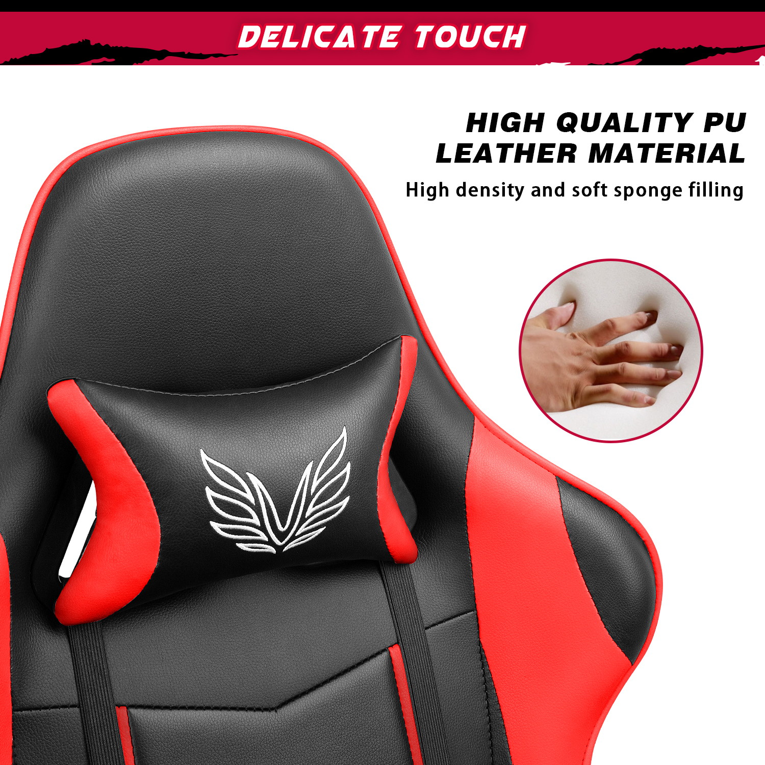 Homall Gaming Chair High Back Adjustable Height Racing Style Computer Chair with Headrest and Lumbar Support (Blue)