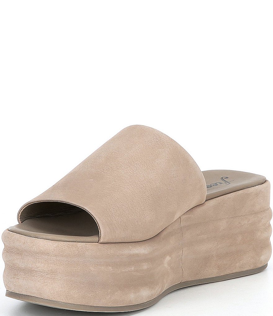 Free People Harbor Leather Flatform Slide Sandals