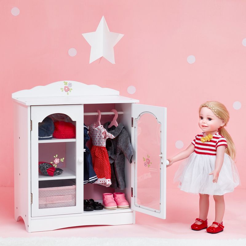Olivia's Little World - Little Princess 18" Doll Furniture - Fancy Closet with 3 Hangers
