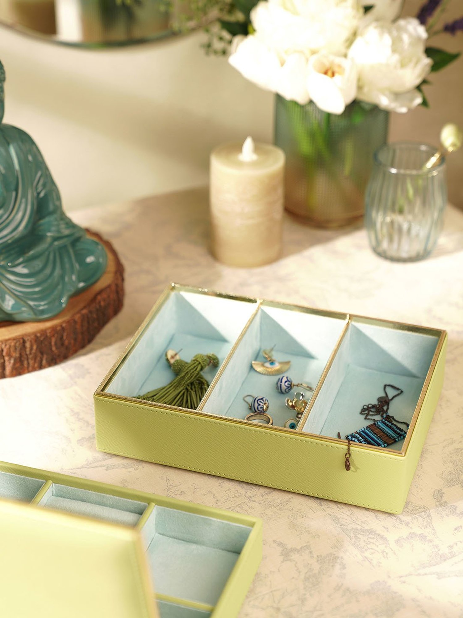 Pure Home and Living Green Faux Leather Organisers