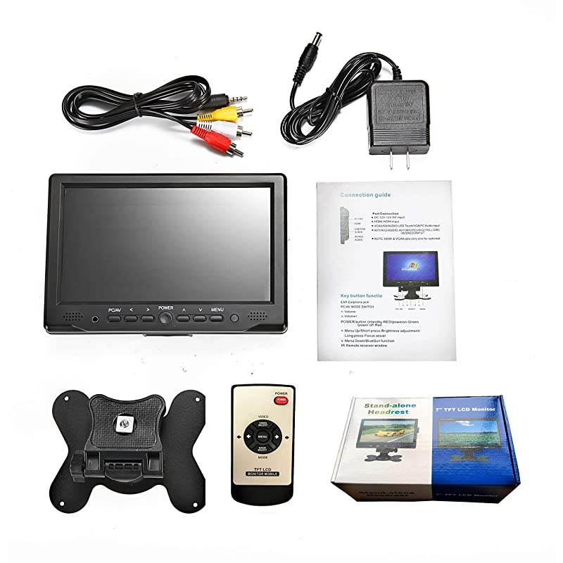 7 inch Portable Small HDMI Monitor HD 1080P VGA Monitor ; Small HDMI Screen Server Monitor for PC/TV/Raspberry PI/Camera ; IPS 1024x600 Pixel, 178 Full Viewing, w/Speaker, Earphone Jack