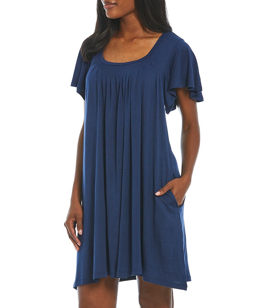 Papinelle Solid Modal Flutter-Sleeve Nightgown