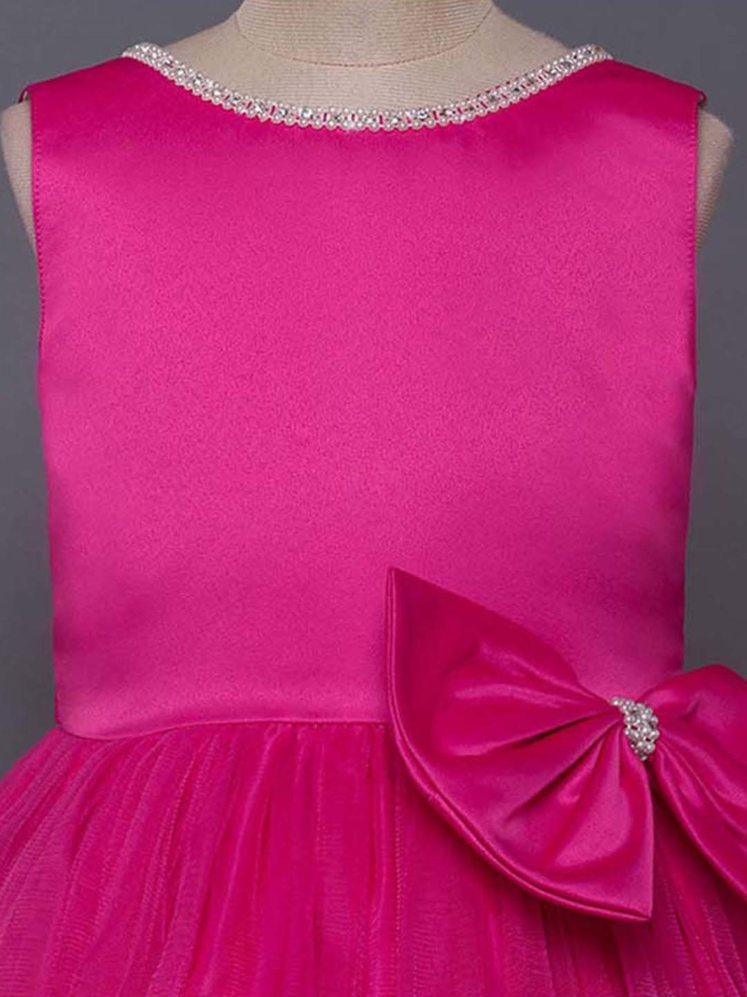 The Magic Wand Kids Fuchsia Embellished Dress