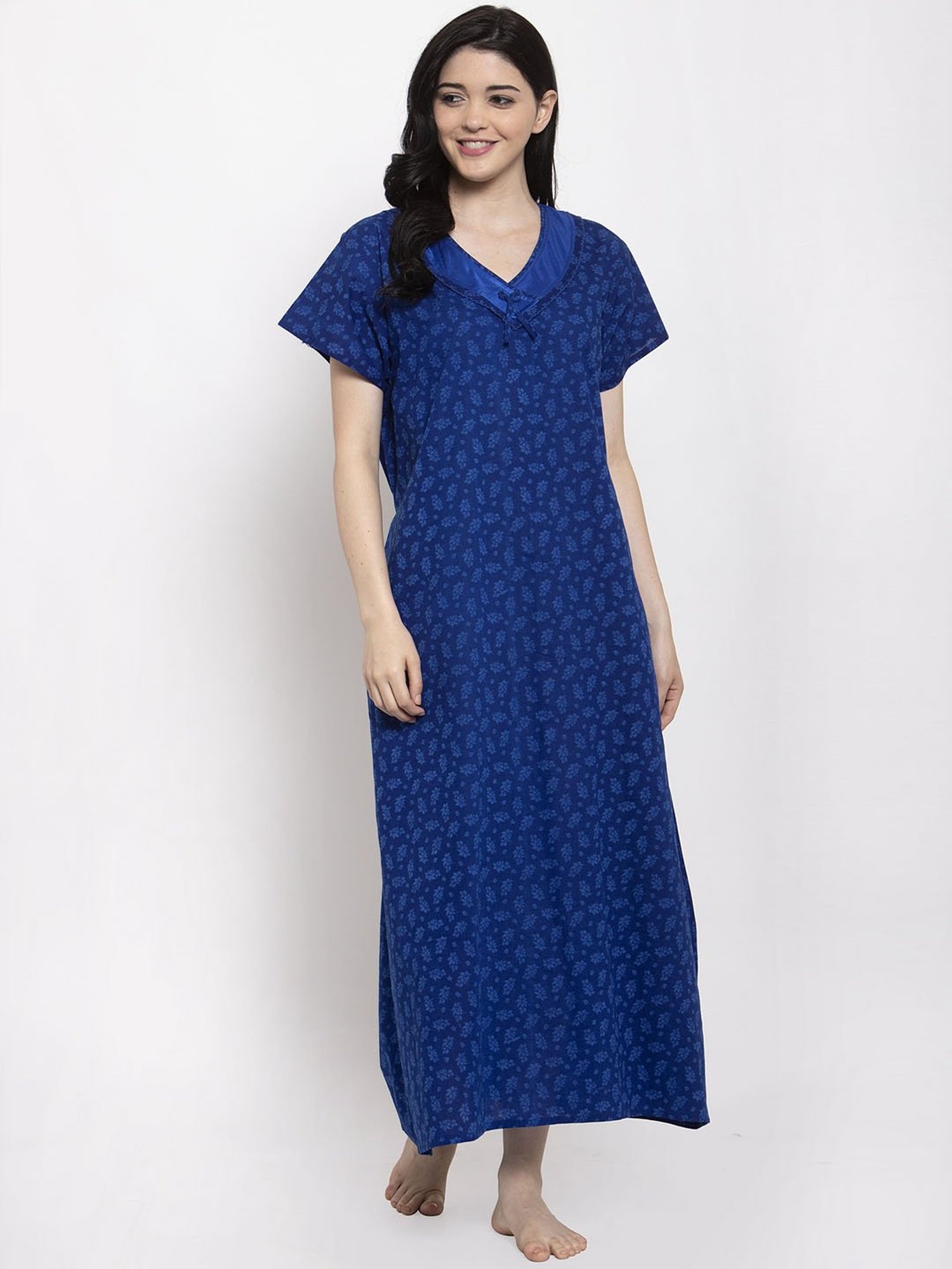 Secret Wish Blue Printed Nighty