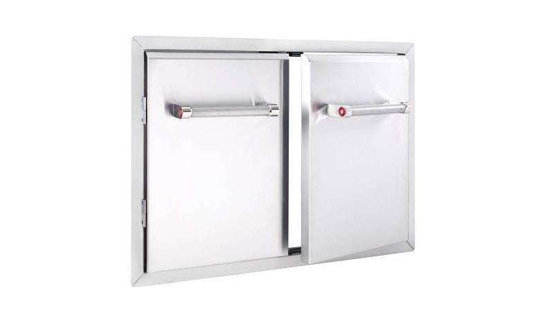 KitchenAid 33" Outdoor Kitchen Built-In Grill Cabinet Double Access Door - Silver