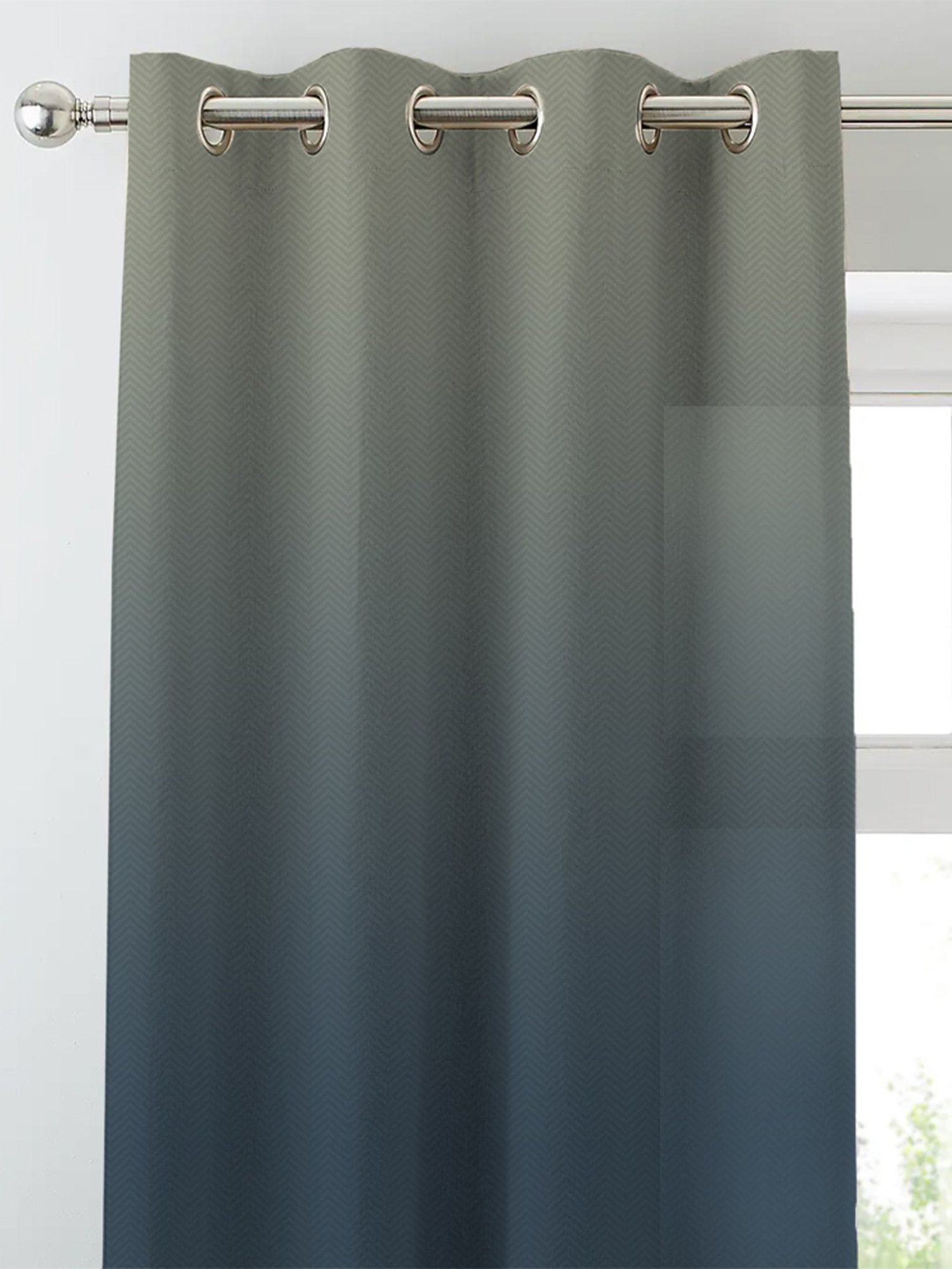 SPACES DRAPE STORY Boho Indigo Blue Polyester 5 ft Room Darkening Window Curtains - Set of 2