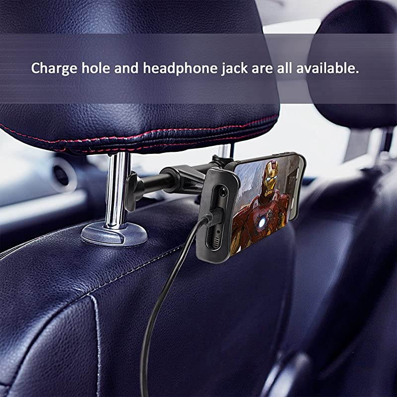 Car Headrest Tablet Mount Holder Compatible with SmartphonesTablets Switch 47105 Headrest Posts Width 41in59inBlack