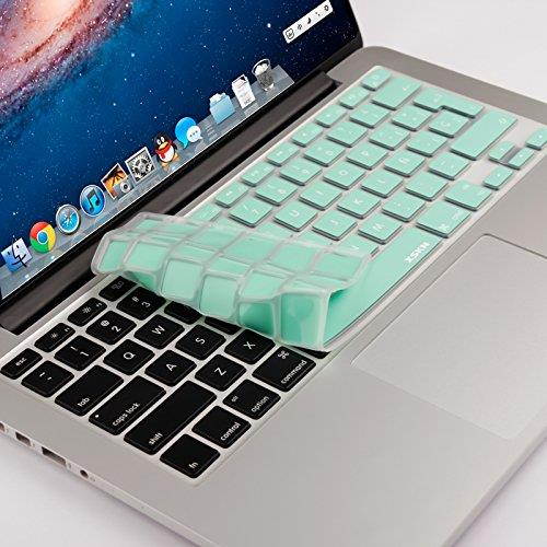 XSKN Spanish Silicone Keyboard Skin Cover for MacBook 13 15 17 inch EU/UK European Keyboard Layout (Mint Green)