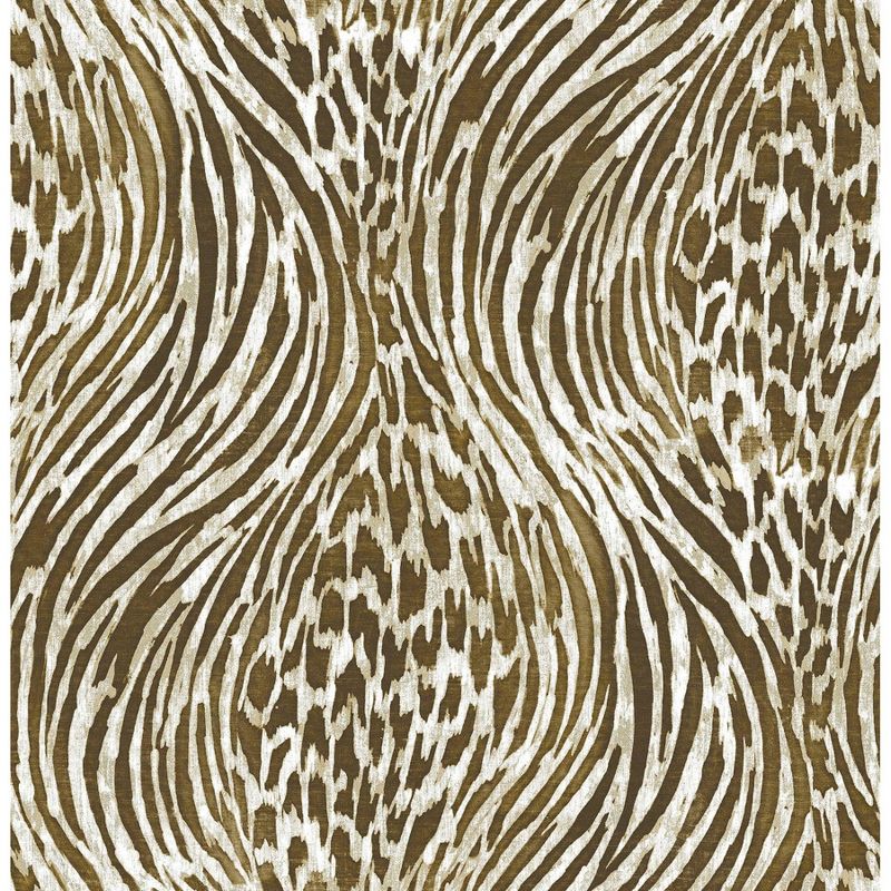 NuWallpaper Fierce Peel & Stick Wallpaper Brown/Gold