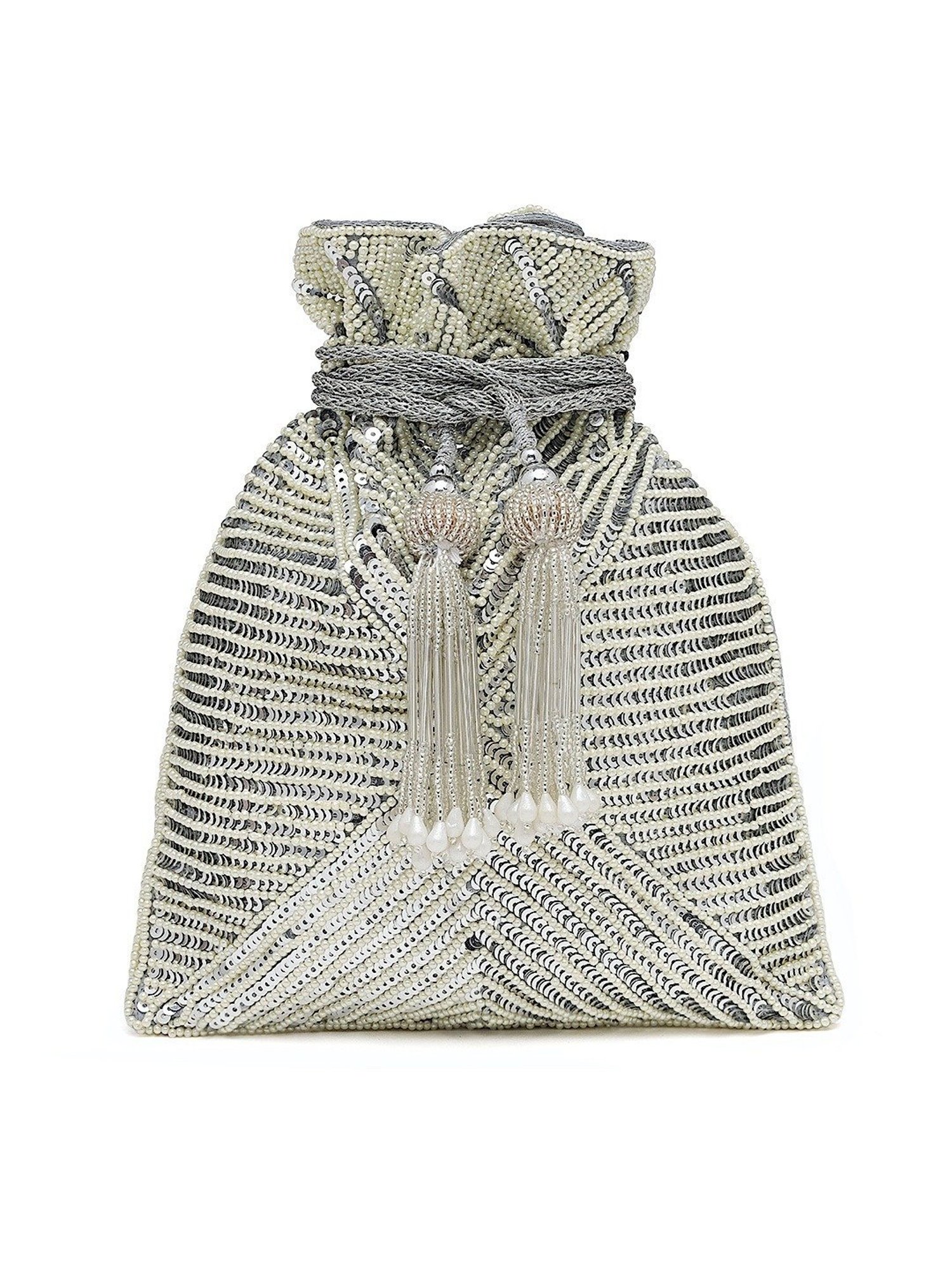 Tarini Nirula Silver Embellished Small Potli