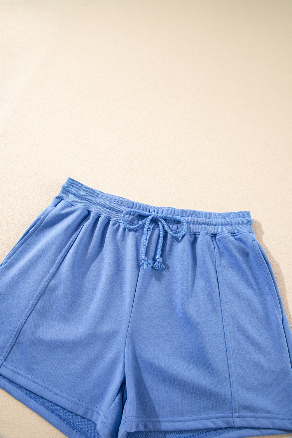 Skobeloff Textured Ruffle Split Top and Drawstring Shorts Set