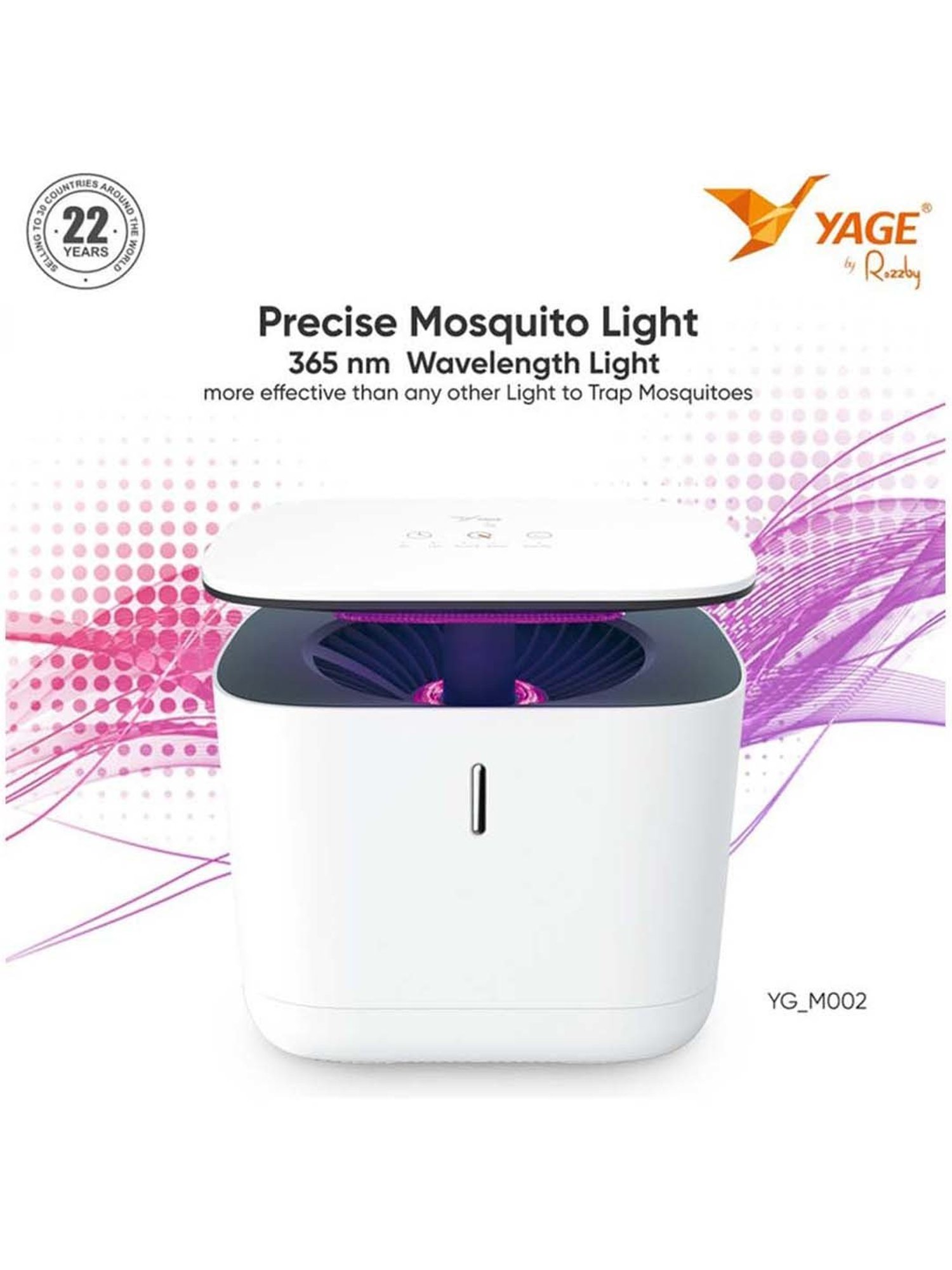 Yage YG-M002 Electric Insect Killer Suction Trap For Indoor and Outdoor (White)