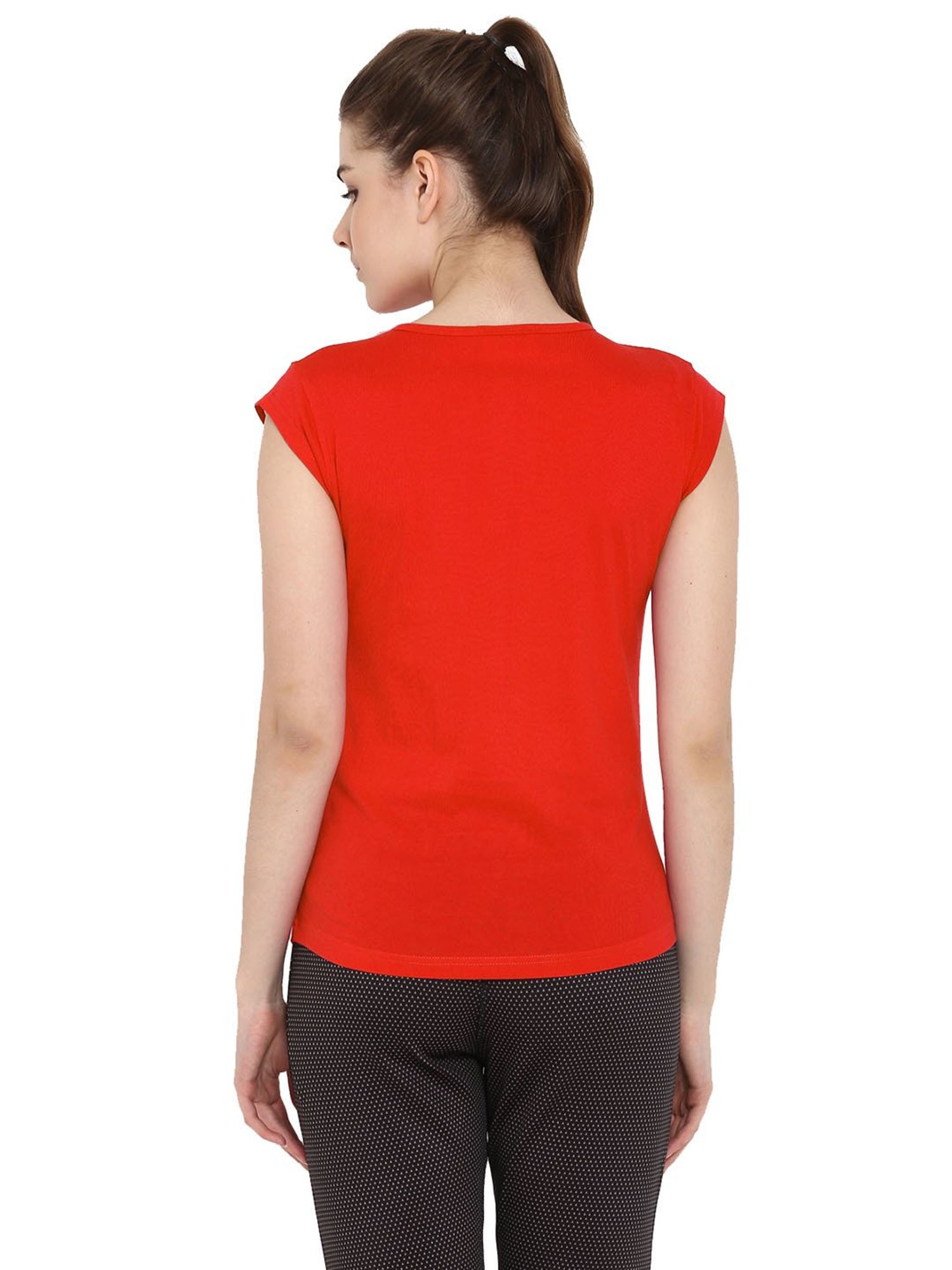 Appulse Red Cotton Slim Fit T-Shirt