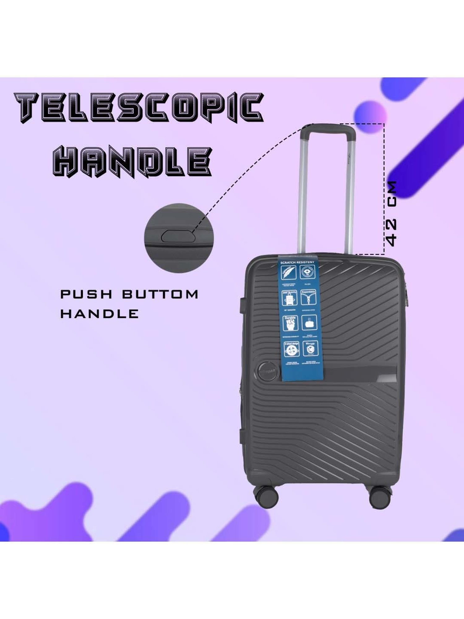 F Gear 4 Wheel Medium Hard Cabin Trolley - 40 cm