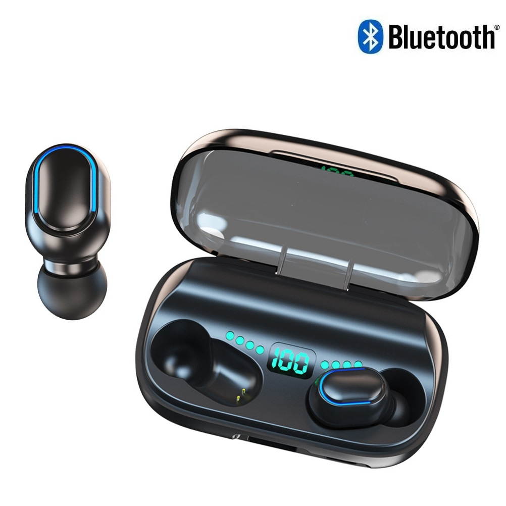 UKCOCO Wireless Earbuds, Bluetooth 5.0 Headphones with HD Mic, Wireless Earphones in Ear with USB C Charging Case, IP7 Waterproof, Deep Bass Headset for Sports