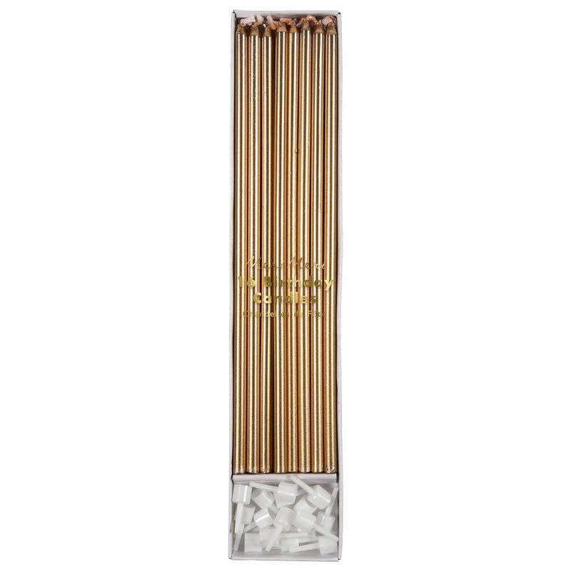 Meri Meri - Gold Long Candles - Cake Candles - 16ct