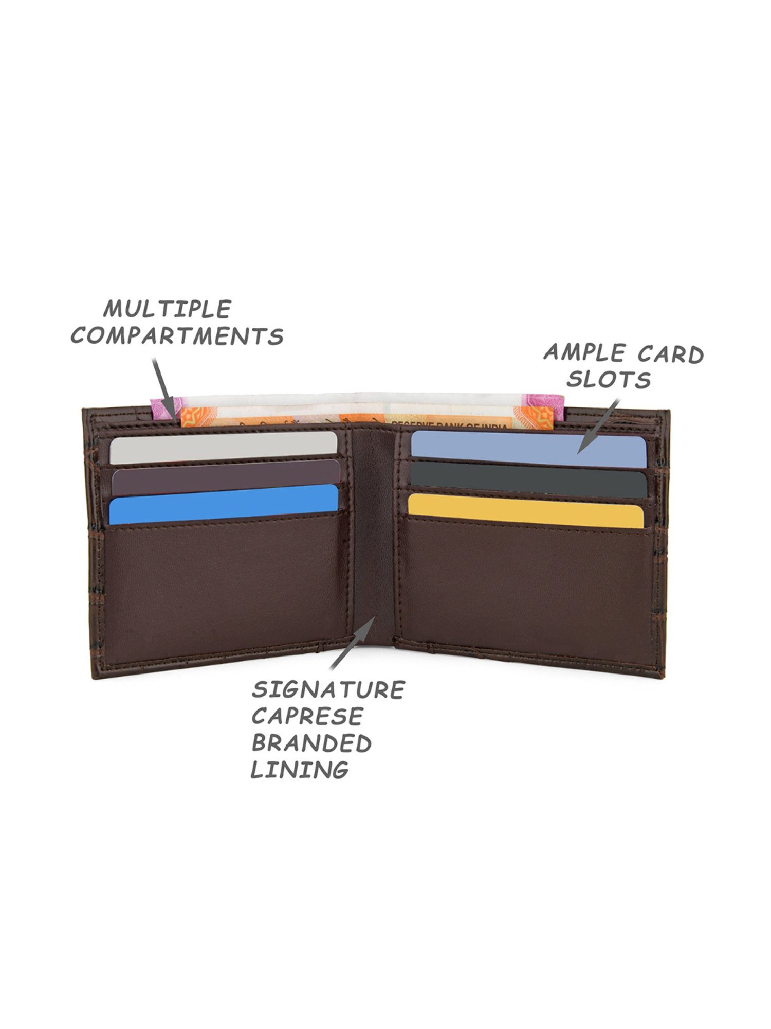 THE HOLISTIK Revival Black & Maroon Casual Leather Bi-Fold Wallet for Men