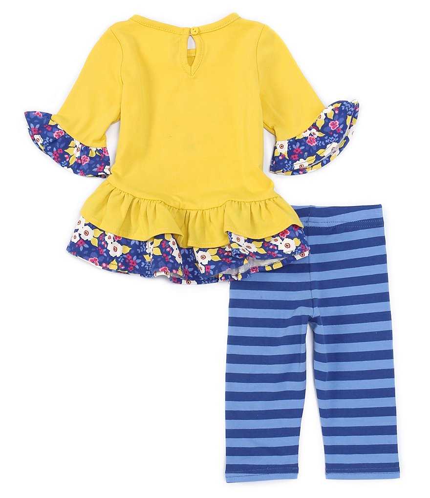 Rare Editions Baby Girls 3-24 Months Racoon-Appliqued Tunic Top & Striped Leggings Set