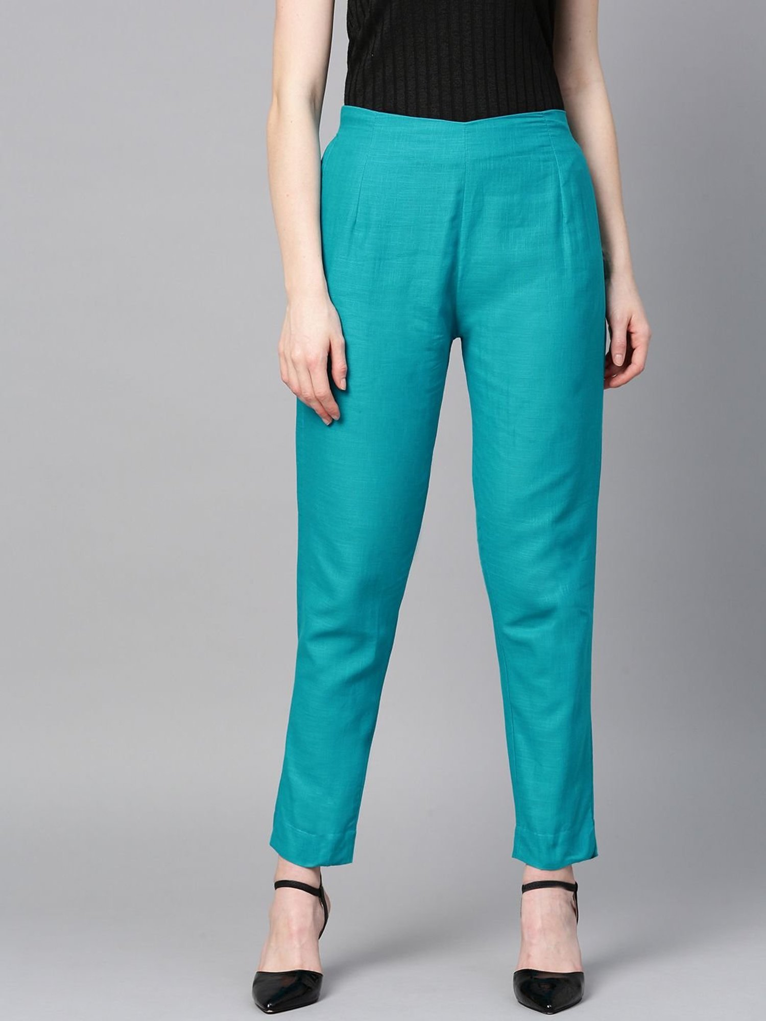 Sringam Turquoise Cotton Pants