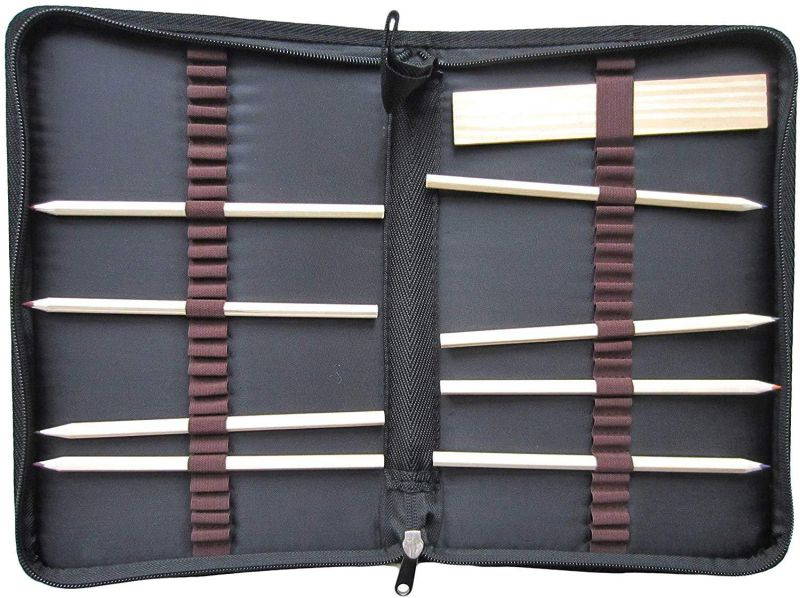 Colored Pencil Case - LeBeila 48 Slots Handy Canvas Stationary Pouch, Artist & Student Zipper Closure Storage Organizer Holder For Crayola Watercolor Pencils, Gel Pens, Small Markers (48-Slot, Black)