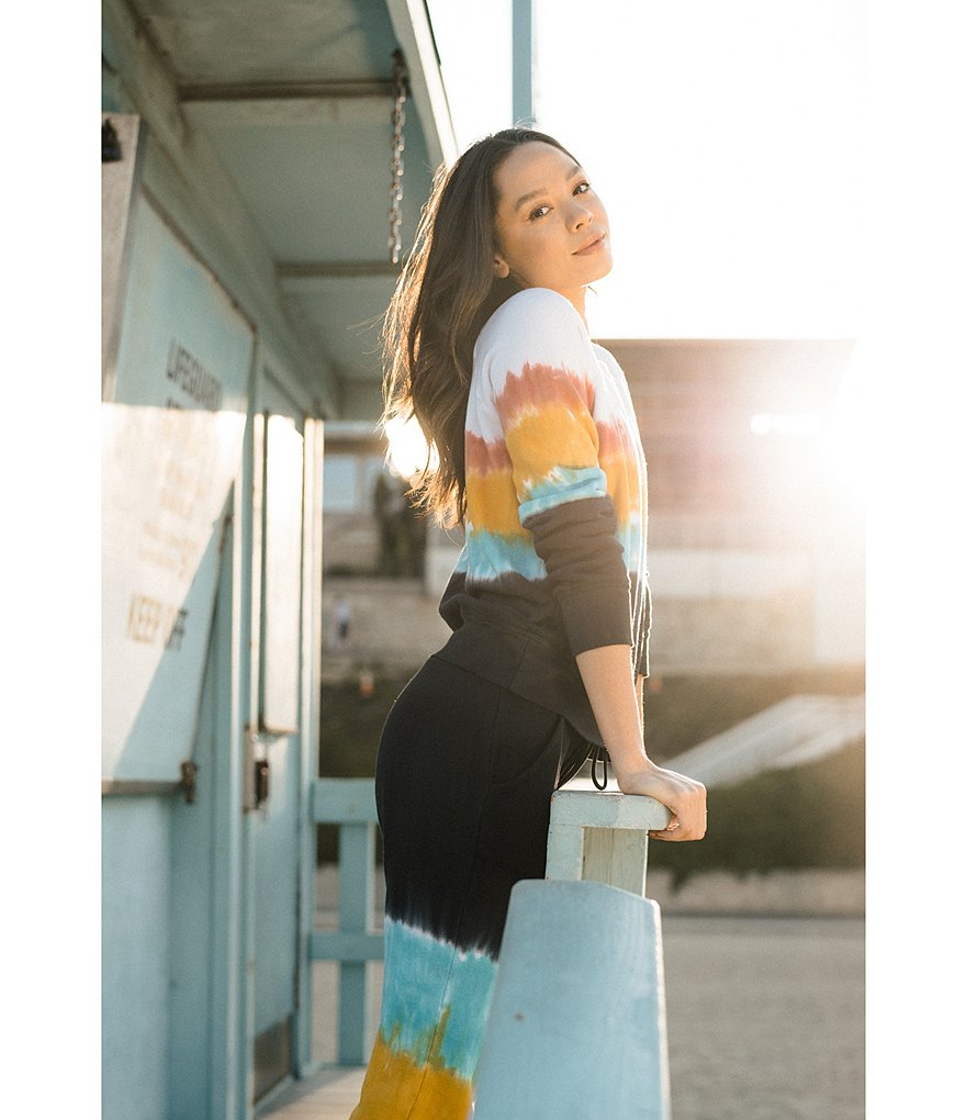 JALA Rainbow Tie-Dye Chill Pullover French Terry Coordinating Lounge Top