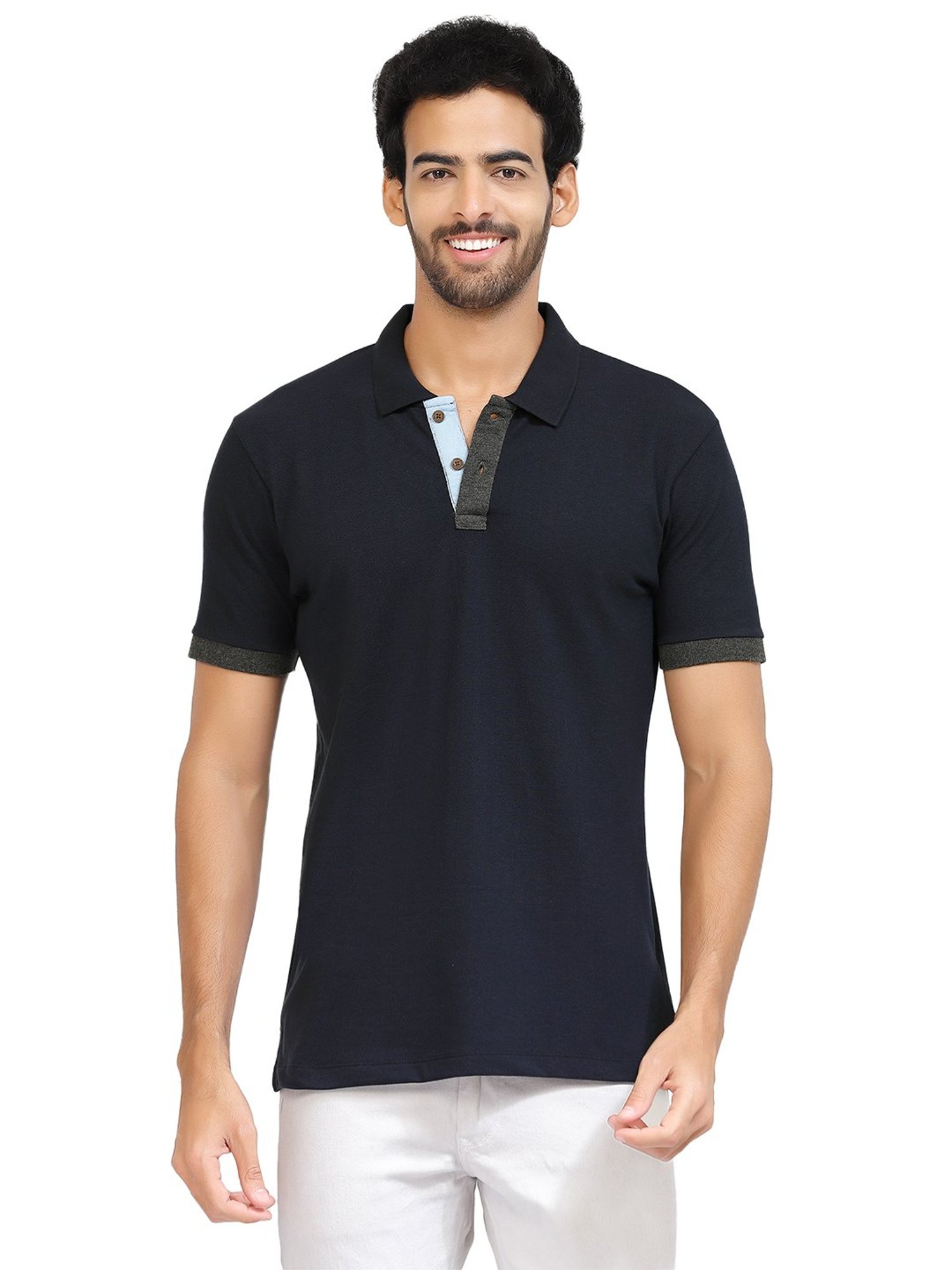 Kalt Navy Regular Fit Polo T-Shirt
