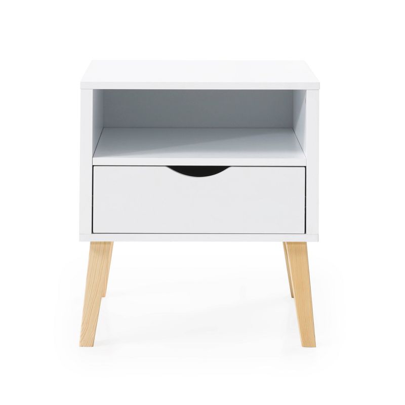 Jeff Mid-Century Modern Nightstand White - AC Pacific